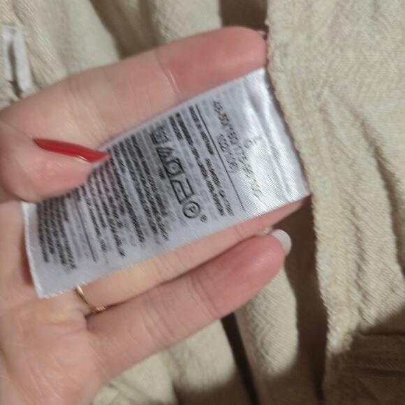 Gap Linen Blend Wide Leg Pullon Pants Drawstring Minimal Beachy Classic Large - Picture 6 of 7